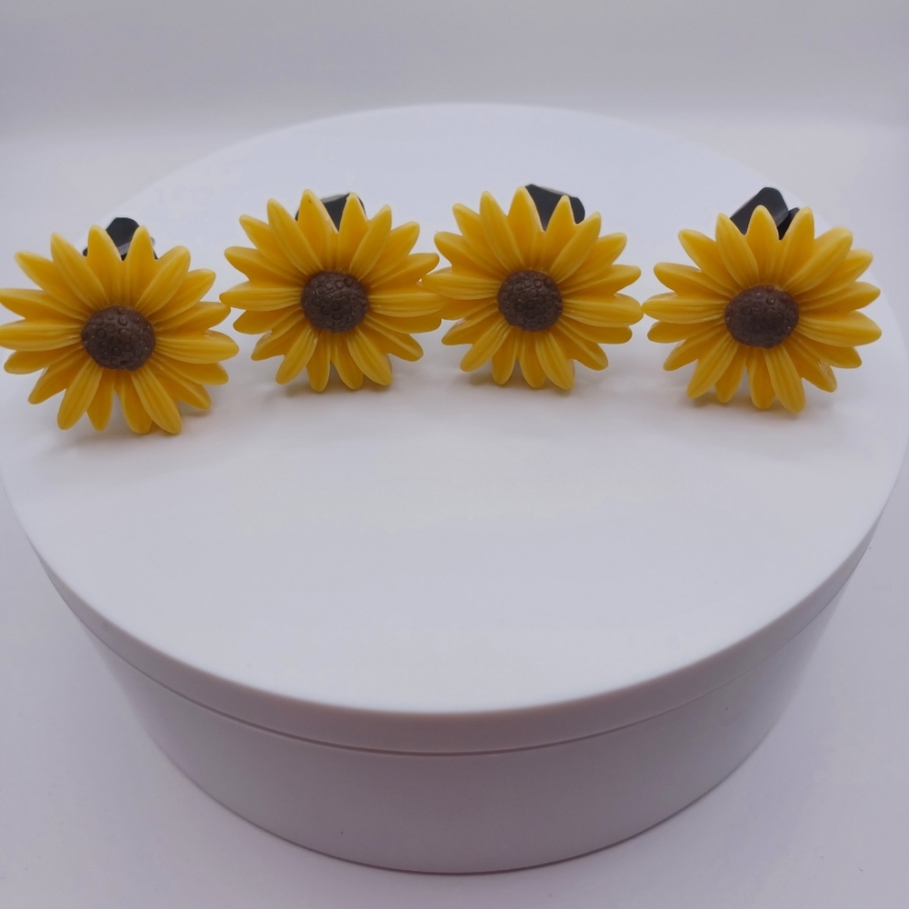 Hand crafted sunflower decor for the car